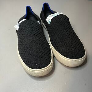 Rothys Sneakers Womens Size 8 Black Honeycomb Knit Slip On Comfort Shoes